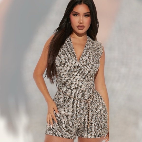 Fashion Nova Leslie Tweed Romper - Picture 4 of 9